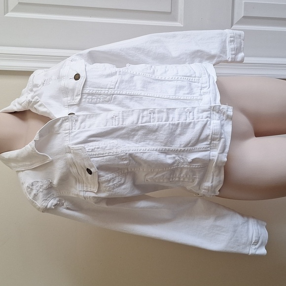 Red Star White Denim Jacket Size Large - Picture 8 of 11